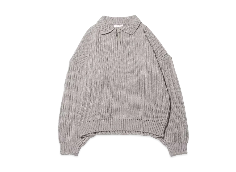 atmos pink Half-Zip Knit Tops "Gray"