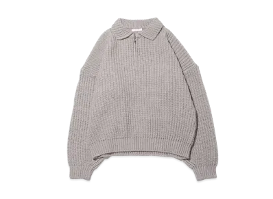 atmos pink Half-Zip Knit Tops "Gray"