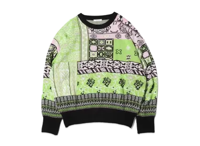 atmos pink Paneled Knit Pullover "Green"