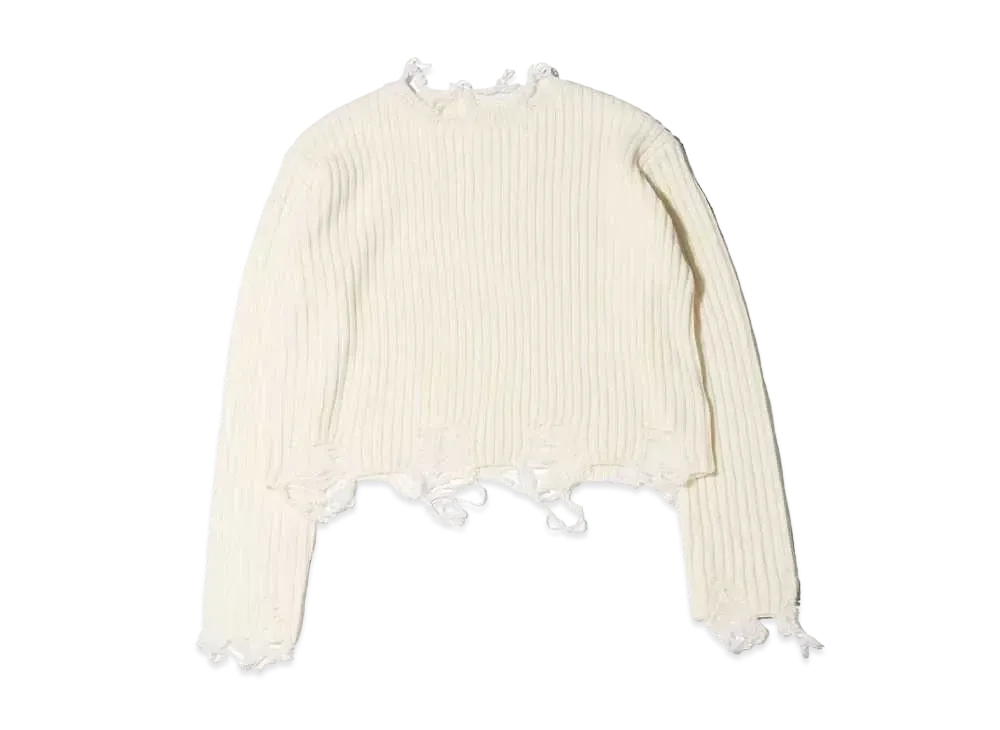 atmos pink Tantake Damage Knit Pullover "White"