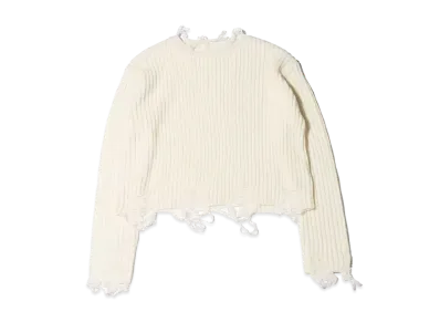 atmos pink Tantake Damage Knit Pullover "White"