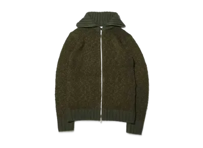 atmos pink Big Neck Zip-Up Knit Tops "Green"