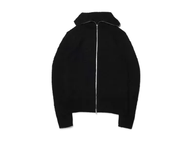 atmos pink Big Neck Zip-Up Knit Tops "Black"