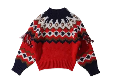 atmos pink Folklore Knit Pullover TX "Red"