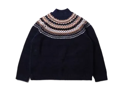 atmos pink High Neck Mall Jacquard Knit "Navy"