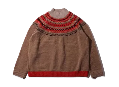 atmos pink High Neck Mall Jacquard Knit "Beige"