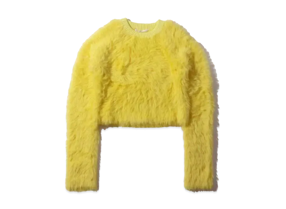 atmos pink Tantake Feather Yarn Tops "Yellow"