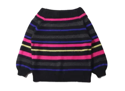 atmos pink Off-Shoulder Angora Border Knit "Mix"