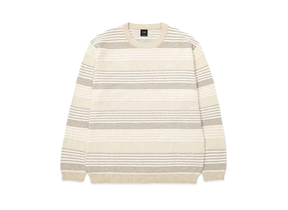 HUF Fall 24 1984 Stripe Sweater "Putty"
