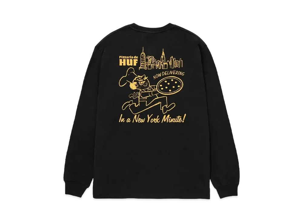 HUF Fall 24 NY Delivery Long Sleeve Tee "Black"
