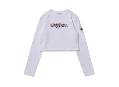 VAULTROOM Camo Logo Cropped Long Sleeve T-Shirt "White"