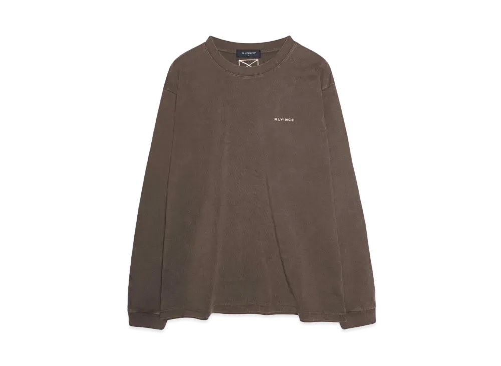 MLVINCE CLASSIC LOGO L/S TEE "DYED BROWN"