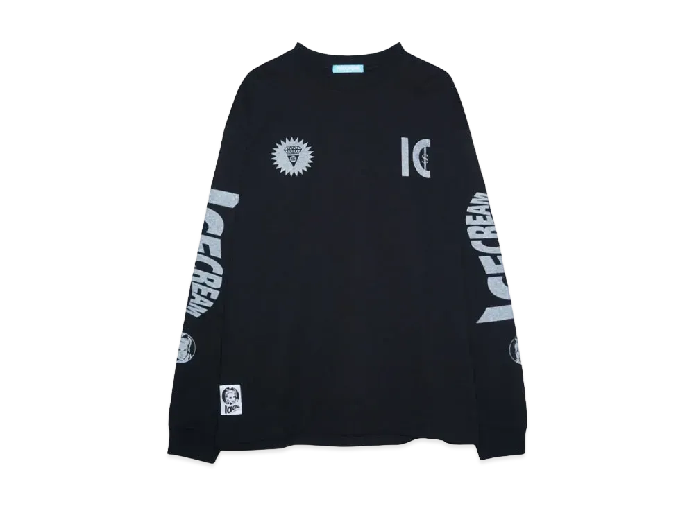 ICECREAM COTTON LS T-SHIRT IC "BLACK"