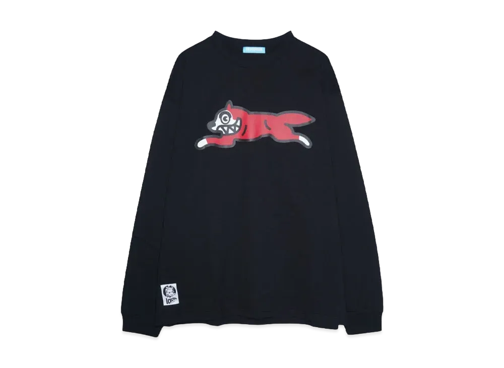 ICECREAM COTTON LS T-SHIRT RUNNING DOG "BLACK"