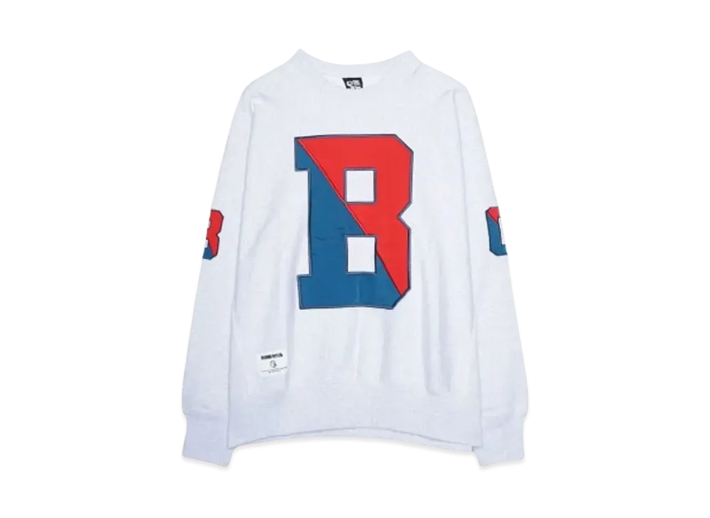 BILLIONAIRE BOYS CLUB APPLIQUE LOGO SWEATSHIRT B "ASH GRAY"