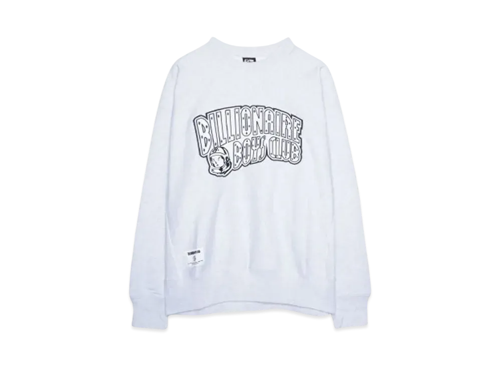 BILLIONAIRE BOYS CLUB APPLIQUE LOGO SWEATSHIRT ARCH LOGO "ASH GRAY"