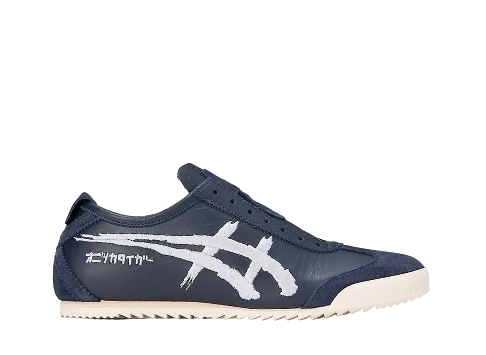 オニツカタイガー ウィメンズ メキシコ スリッポン デラックス "ピーコート/ピュアシルバー"