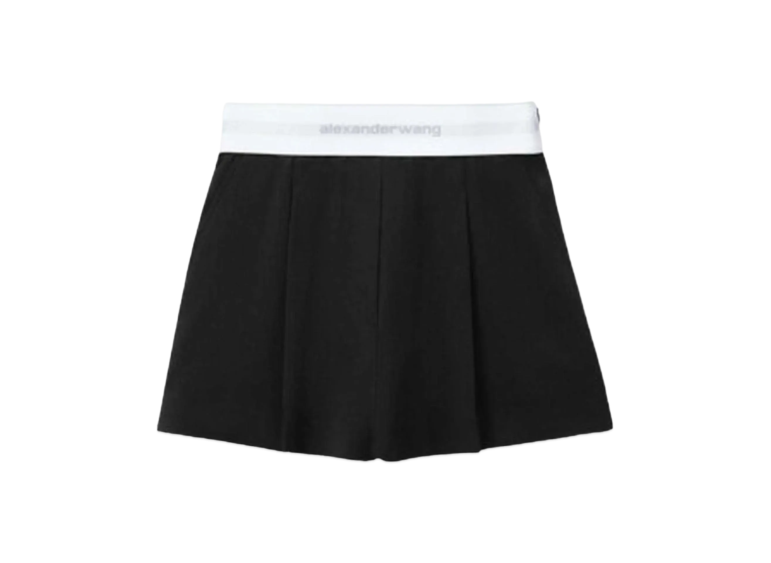 Alexander Wang Logo High Waist Stretch Pleats Shorts "Black"