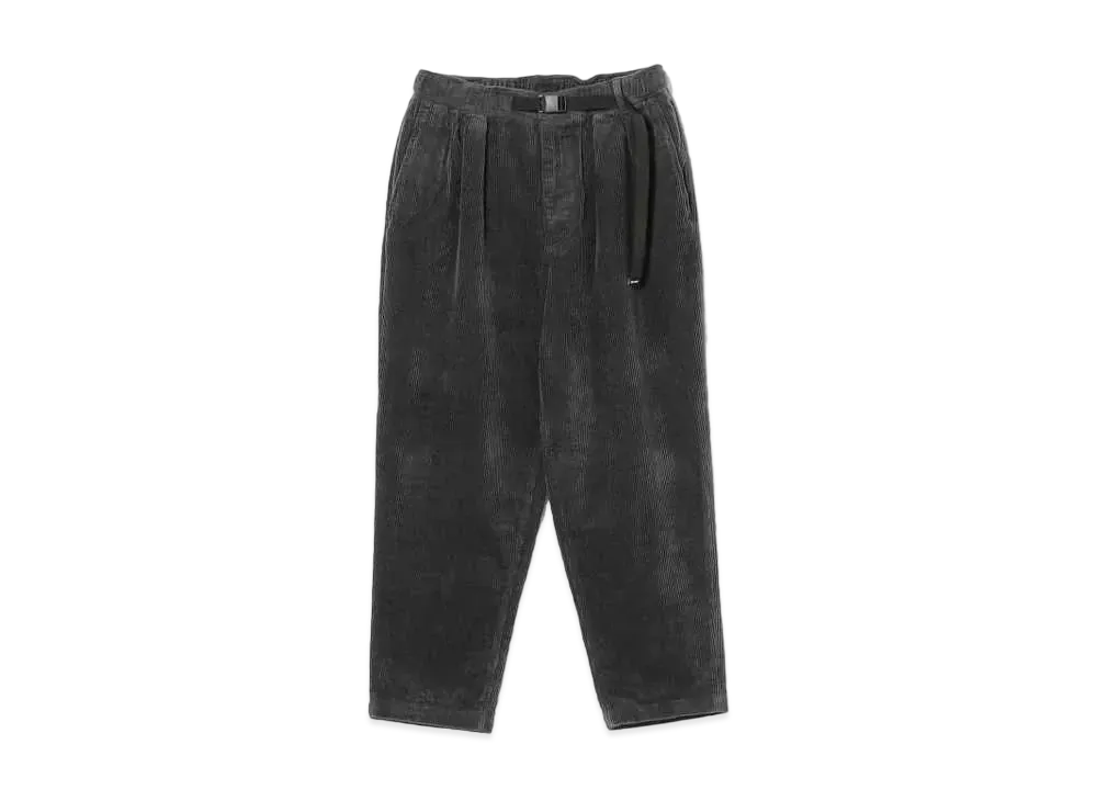 BEAMS Corduroy Baggy Tapered Easy Pants "Charcoal Grey"