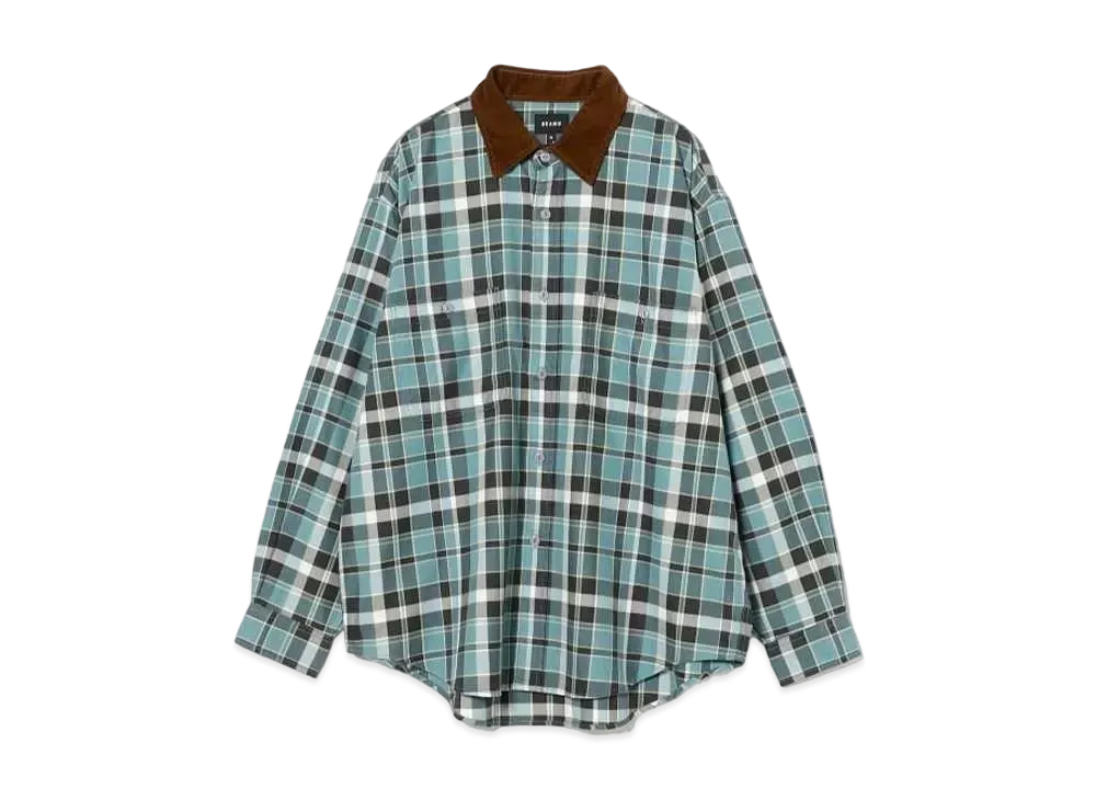 BEAMS Check Work Shirt "Dusty Blue"