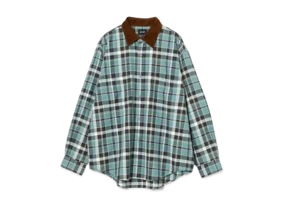 BEAMS Check Work Shirt "Dusty Blue"