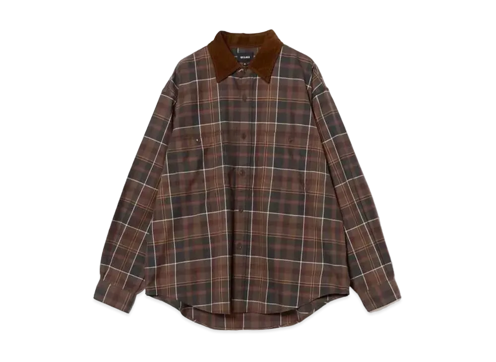 BEAMS Check Work Shirt "Brown"