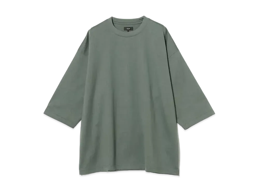 BEAMS Mercerized 3/4 Sleeve Crew Neck T-Shirt "Sage"