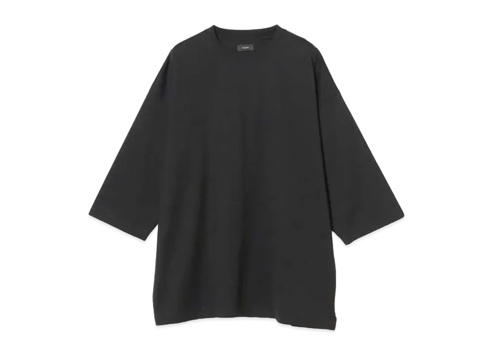 BEAMS Mercerized 3/4 Sleeve Crew Neck T-Shirt "Black"