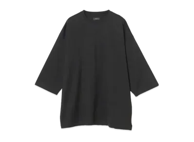 BEAMS Mercerized 3/4 Sleeve Crew Neck T-Shirt "Black"