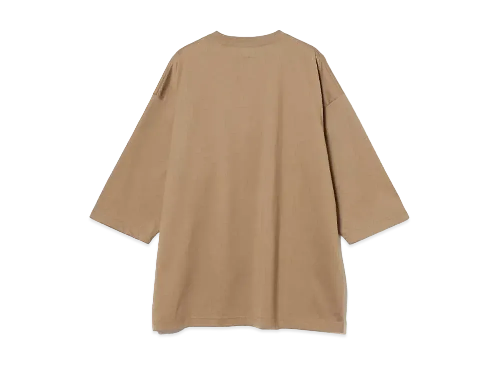 BEAMS Mercerized 3/4 Sleeve Crew Neck T-Shirt "Taupe"