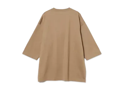 BEAMS Mercerized 3/4 Sleeve Crew Neck T-Shirt "Taupe"