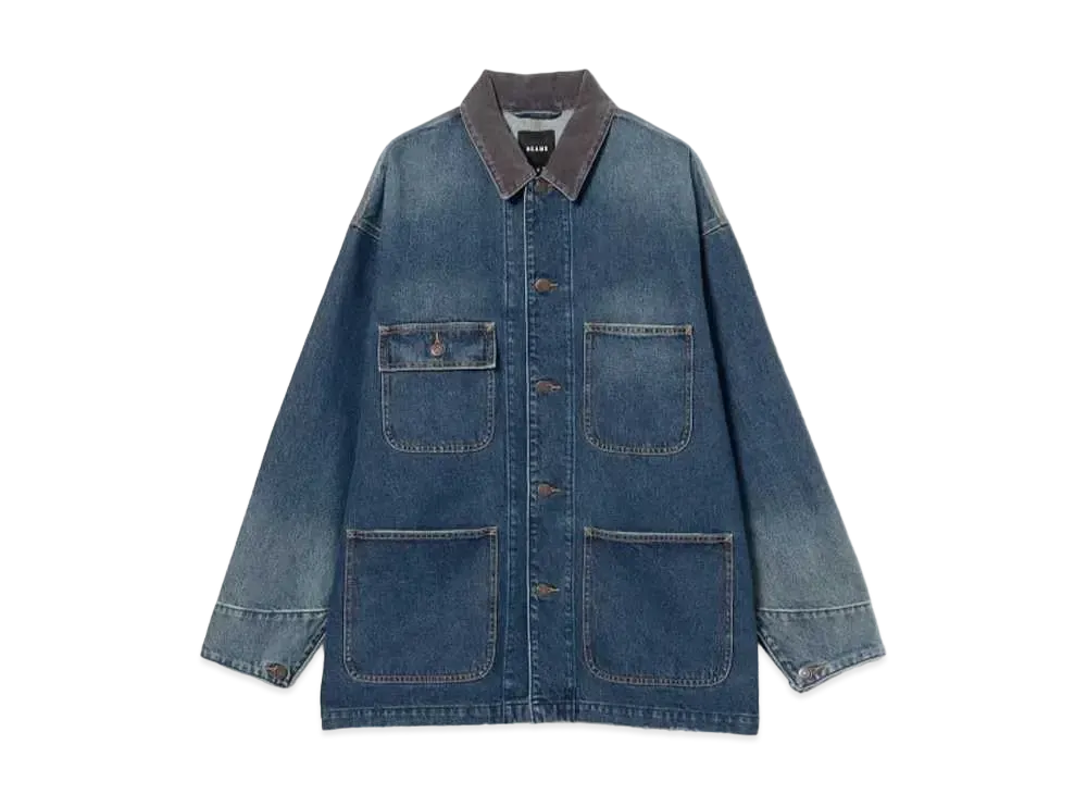 BEAMS Loose Denim Coverall Jacket "Indigo"