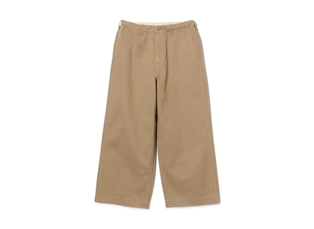 BEAMS 1940'S Detail Wide Chino Pants "Beige"