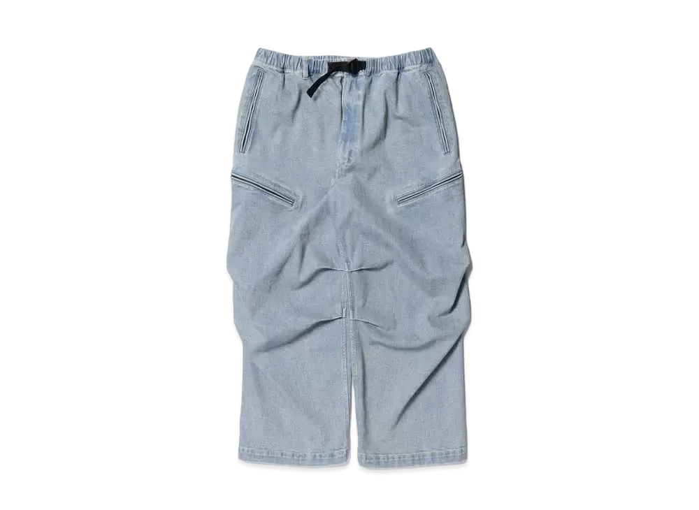 BEAMS Faded Denim Cargo Pants "Ice Wash"