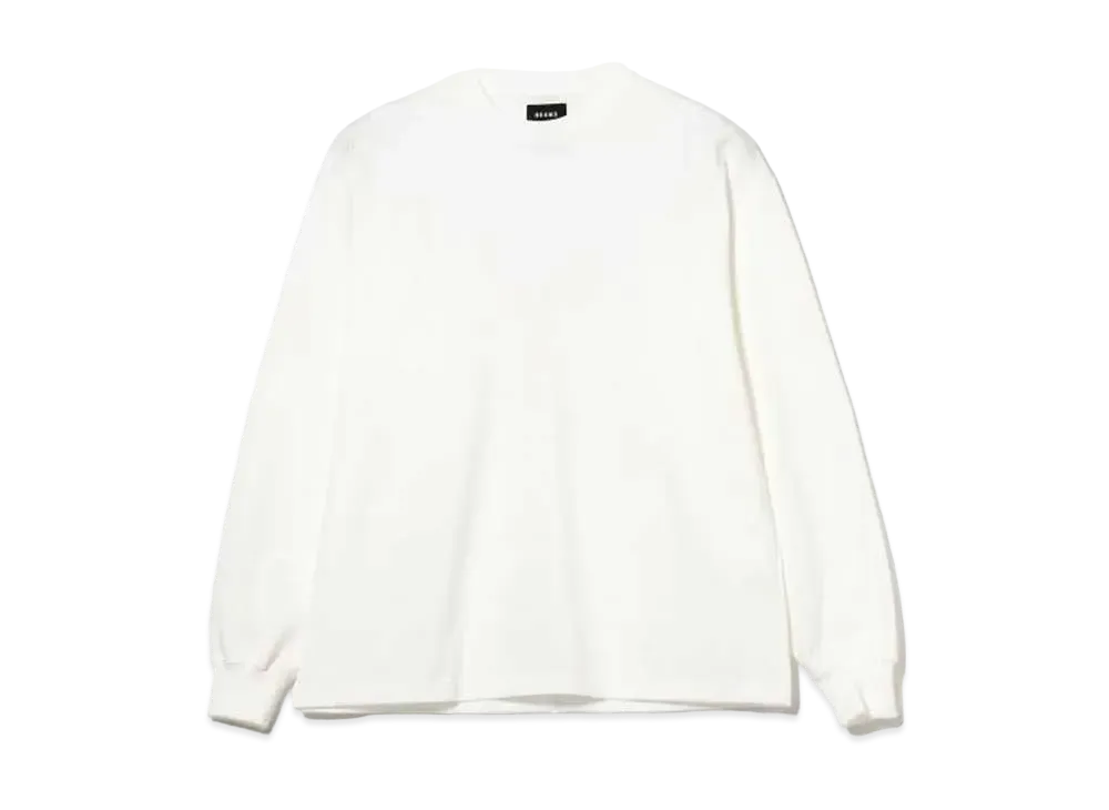 BEAMS Cotton Jersey Long Sleeve T-Shirt "White"