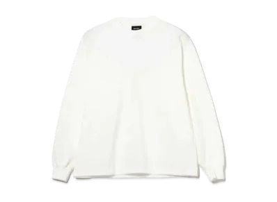 BEAMS Cotton Jersey Long Sleeve T-Shirt "White"