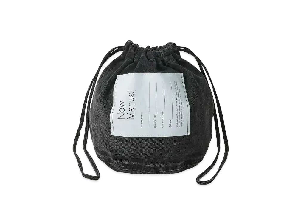 New Manual x GQ SHOP U.S.M PERSONAL EFFECTS DENIM BAG "Black"