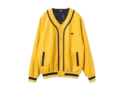 atmos pink x FUBU Back Logo Synthetic Leather Jacket "Yellow"