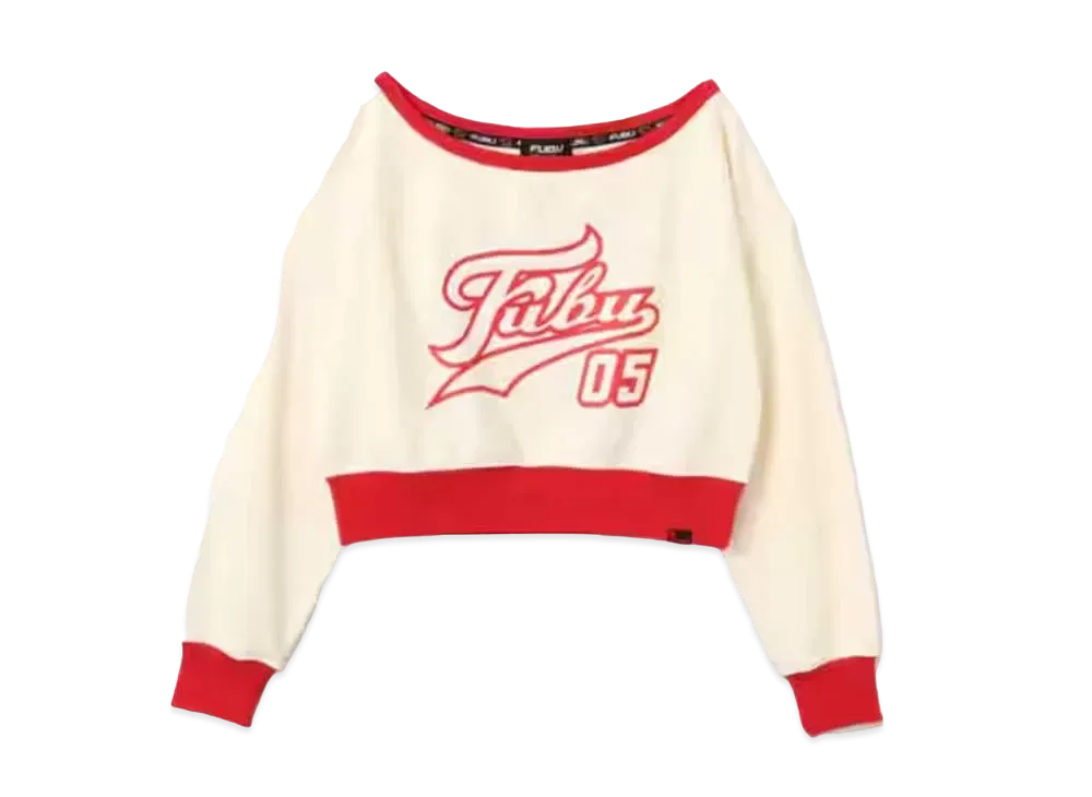 atmos pink x FUBU Off-Shoulder Top "White"