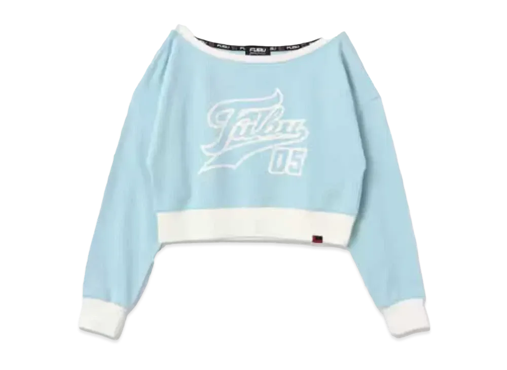 atmos pink x FUBU Off-Shoulder Top "Blue"