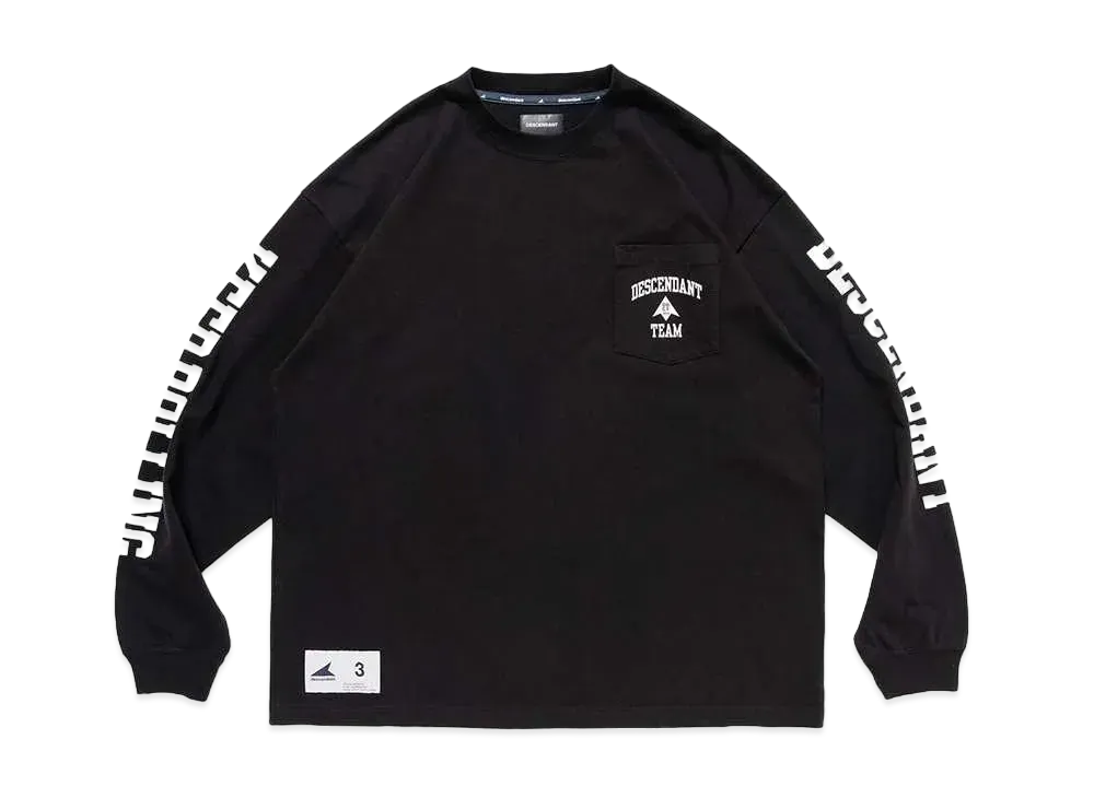 DESCENDANT Team Organic Cotton Crop LS "Black"