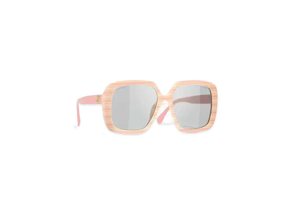 CHANEL Square Sunglasses "Yellow/Peach"