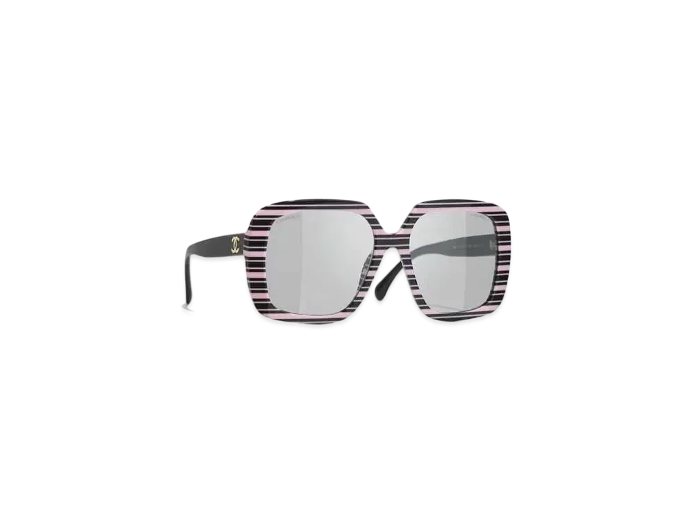 CHANEL Square Sunglasses "Black/Pink"