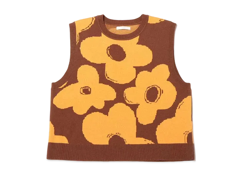 atmos pink Flower Knit Vest "Orange"