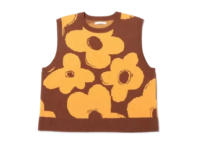 atmos pink Flower Knit Vest "Orange"