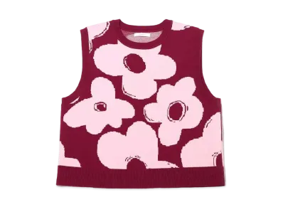atmos pink Flower Knit Vest "Pink"