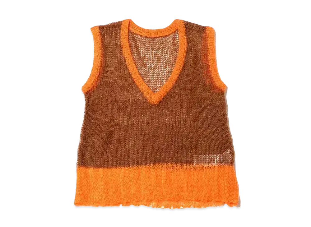 atmos pink Mohair Fuu Scatia Mini Vest "Brown"