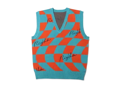 atmos pink x Riehata Block Check Vest "Blue"