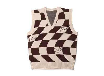 atmos pink x Riehata Block Check Vest "Beige"