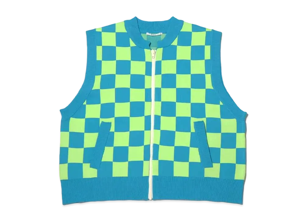 atmos pink Sougara Big Knit Vest "Blue/Mint"